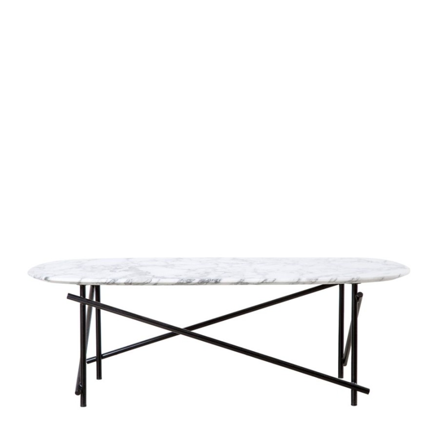 The Conran Shop Table Basse D'Atelier Marbre & Noir Arabescato Marble New