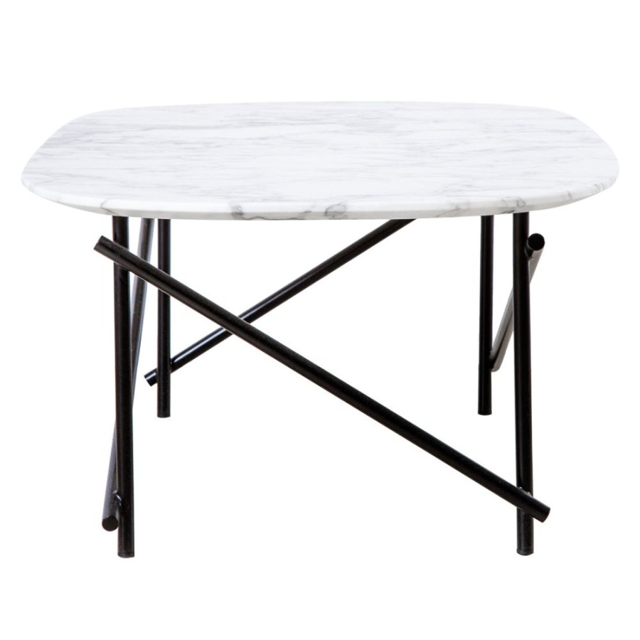 The Conran Shop Table Basse D'Atelier Marbre & Noir Arabescato Marble New