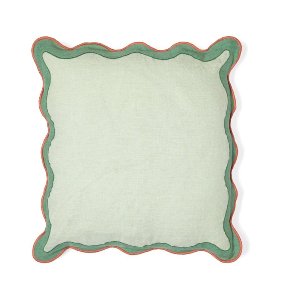 The Conran Shop Housse De Coussin Festonne Contraste Vert Best