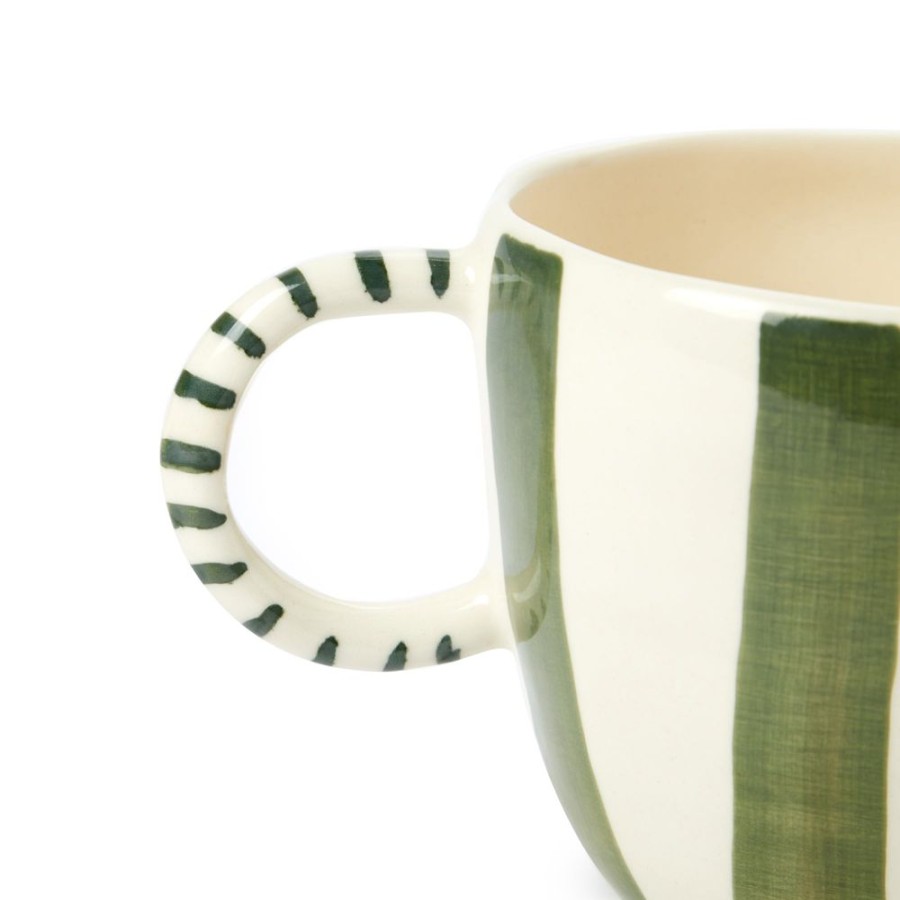 The Conran Shop Tasse En Gres Raye En Vert Hot