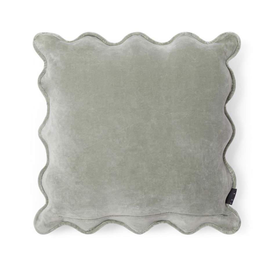 The Conran Shop Housse De Coussin En Velours Festonne Vert Sauge Online