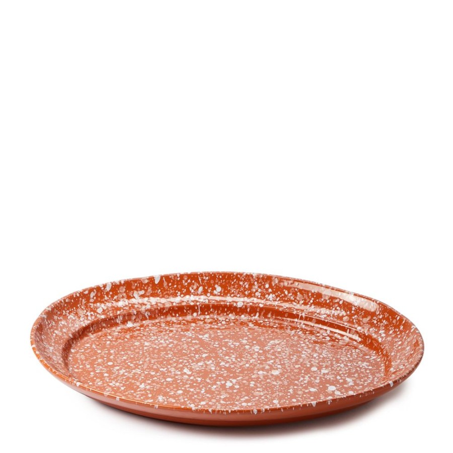 The Conran Shop Plateau Ovale Splatter En Orange Clearance