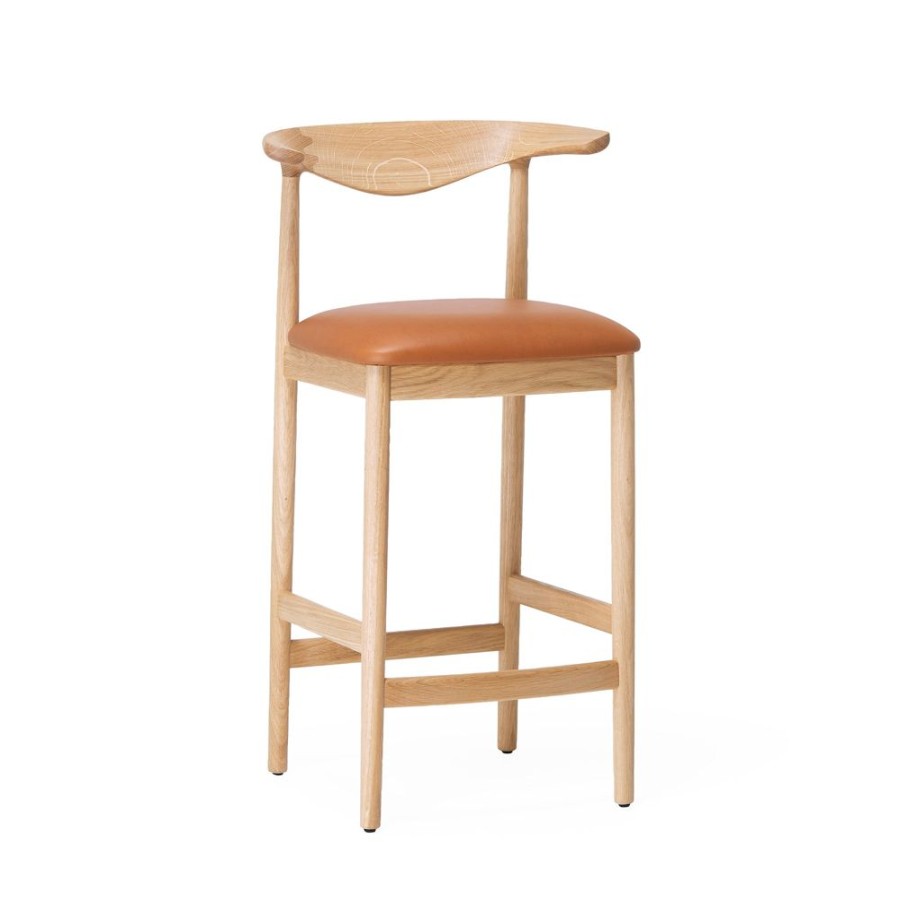 The Conran Shop Tabouret De Comptoir Delta En Chene Et Cuir Beige Best