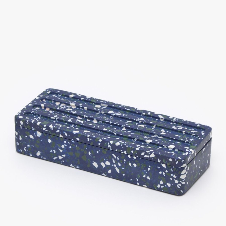 The Conran Shop Boite De Rangement Pour Crayons Terrazzo Bleu Wholesale