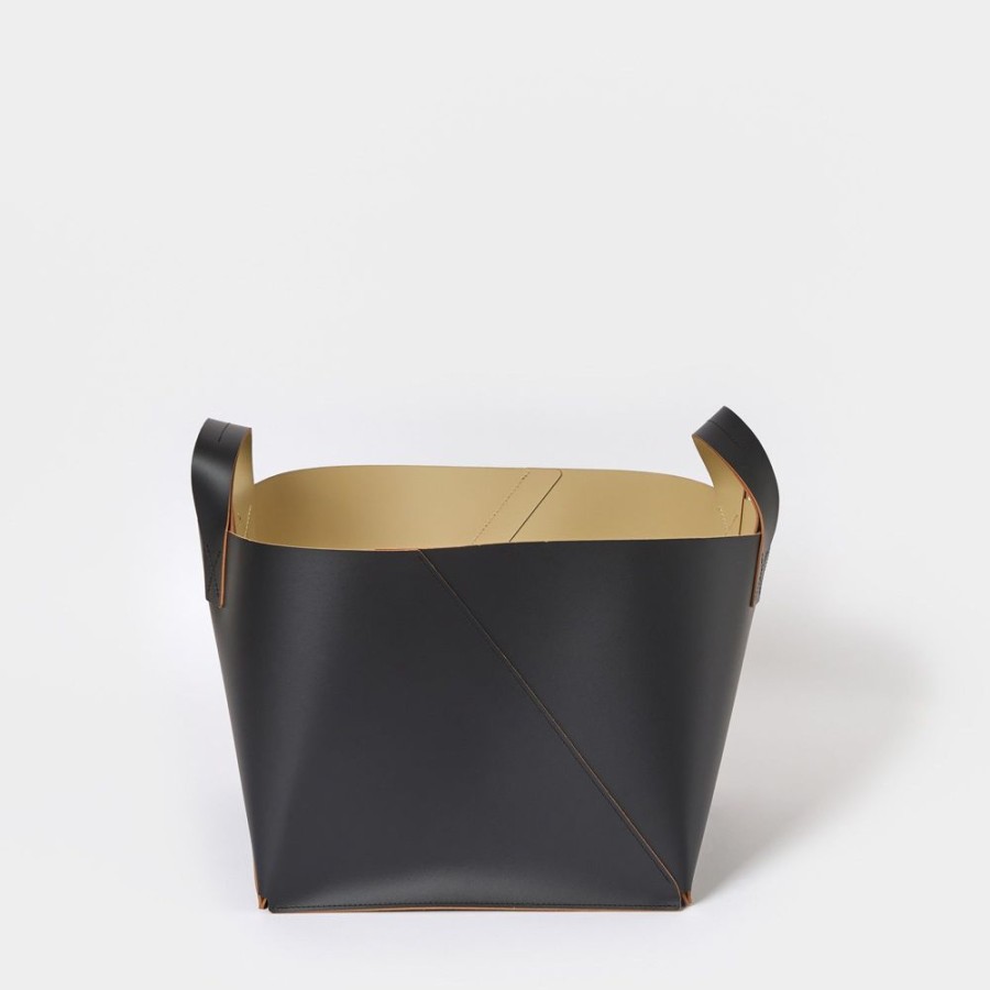 The Conran Shop Panier Cuero Bicolore En Noir Et Sable Wholesale