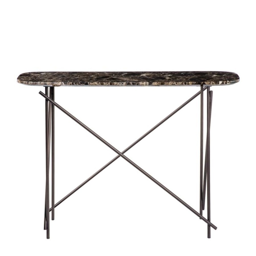 The Conran Shop Table Console Haute D'Atelier Marbre & Bronze Clearance