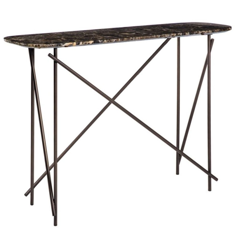 The Conran Shop Table Console Haute D'Atelier Marbre & Bronze Clearance