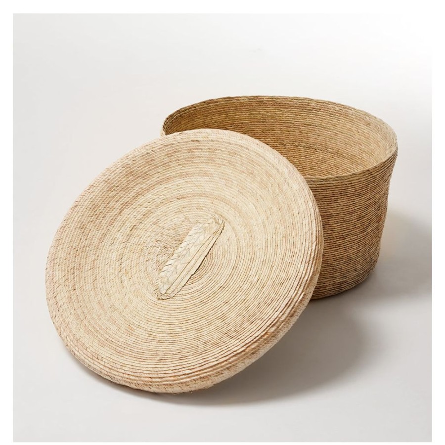 The Conran Shop Panier De Rangement Rond Et Couvercle Naturel Grand Hot