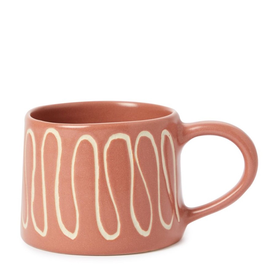 The Conran Shop Tasse Sgraffito Wave En Corail Hot