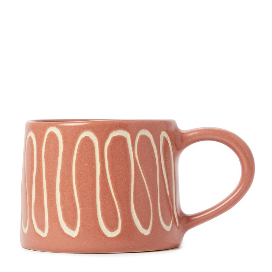 The Conran Shop Tasse Sgraffito Wave En Corail Hot