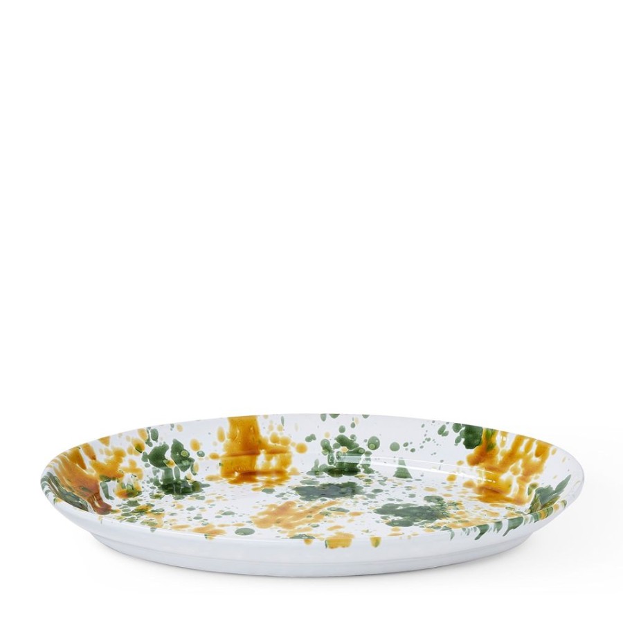 The Conran Shop Plateau Ovale Splatter Moutarde & Vert Best