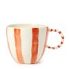 The Conran Shop Tasse En Gres Raye En Corail Clearance