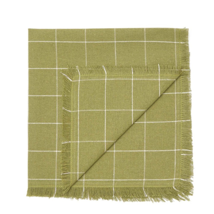 The Conran Shop Serviette Tissee A Carreaux Calla Vert Online