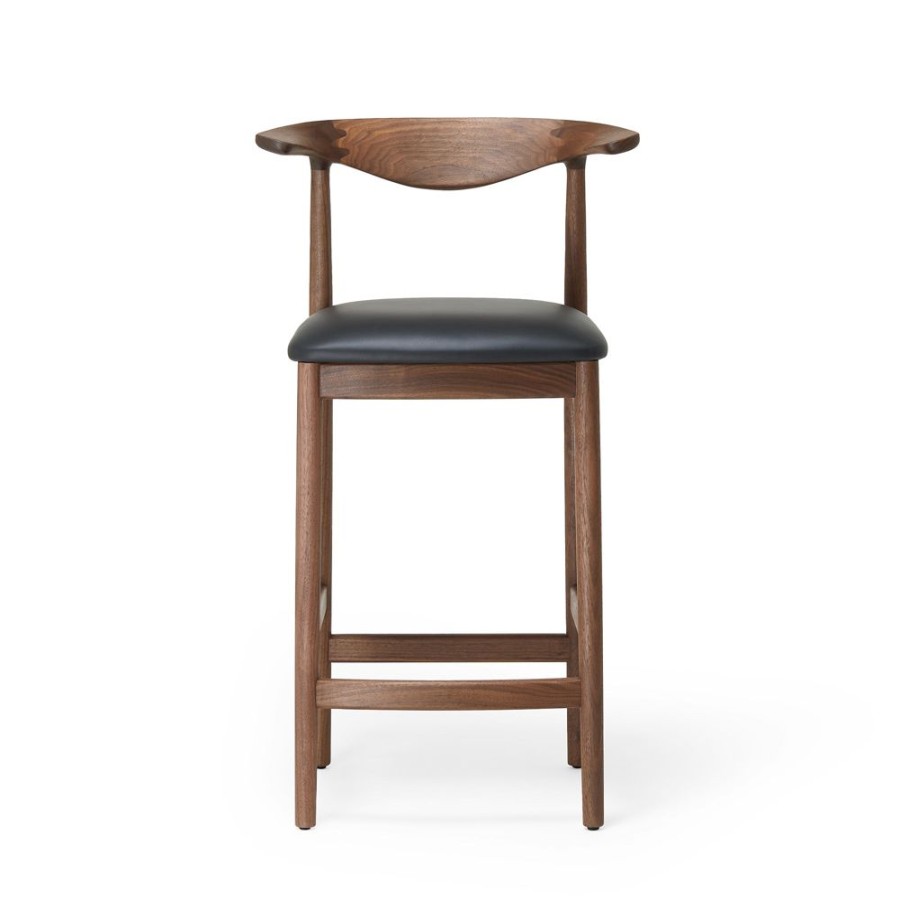 The Conran Shop Tabouret De Comptoir Delta En Noyer Et Cuir Noir Best