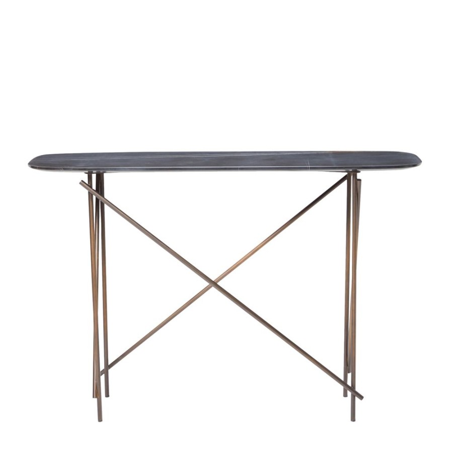 The Conran Shop Table Console Haute D'Atelier En Sahara Noir & Bronze Hot